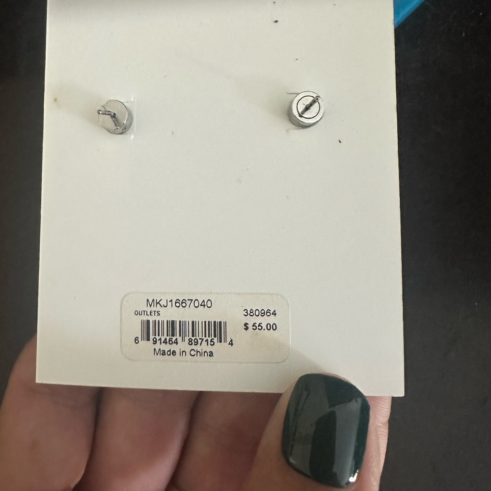 Michael Kors silver logo stud earrings - Picture 3 of 4